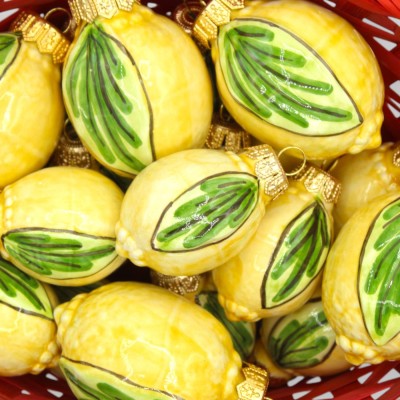Boule de Noël en céramique Caltagirone, modèle Citron - 2 options de taille (1pc) MD2 - 