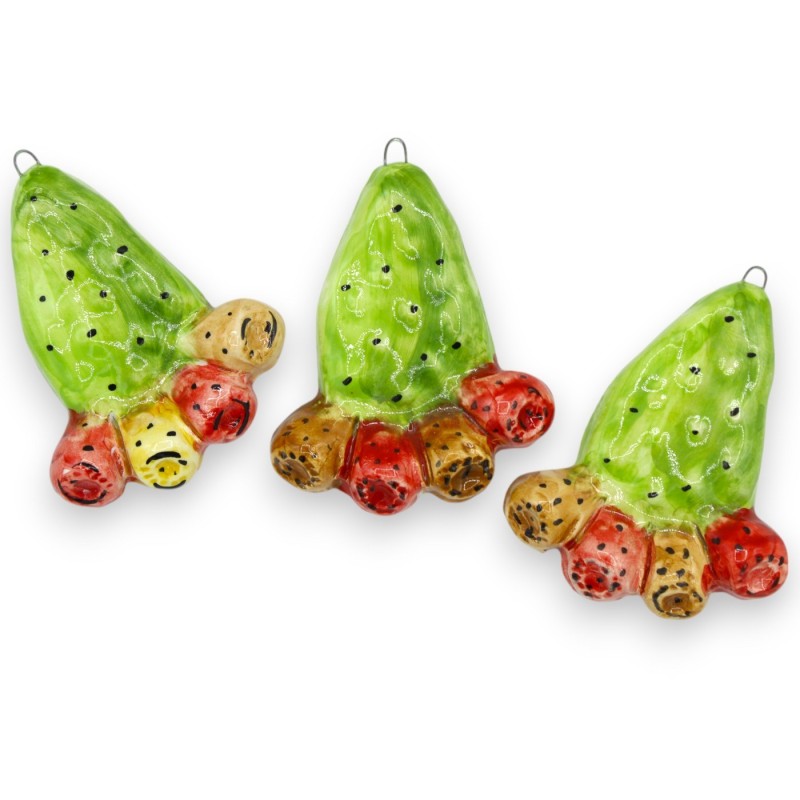 Pala colgante para tuna en cerámica de Caltagirone, h 10 x w 8 cm aprox. (1 unidad) - 