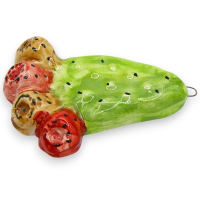 Hängande fikonkaktusspade i Caltagirone-keramik, ca 10 cm höjd x 8 cm bred (1 styck) - 