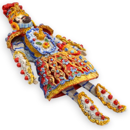 Pupo Siciliano, Paladino Orlando, Cerâmica Siciliana - h 42 cm aprox. membros móveis, para pendurar -  2