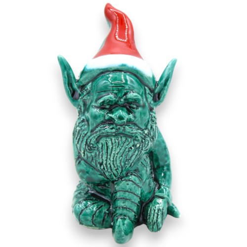 Świąteczny elf, pomocnik Świętego Mikołaja z ceramiki sycylijskiej - wys. 10 cm ok. (1 szt.) Dwie opcje kolorystyczne -  2