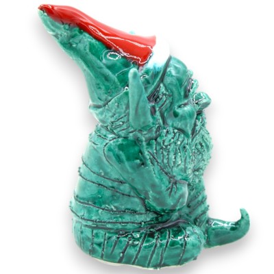 Elfo navideño, ayudante de Papá Noel en cerámica siciliana - h 10 cm aprox. (1 pieza) Dos opciones de color - 