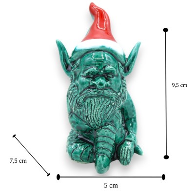 Elfo navideño, ayudante de Papá Noel en cerámica siciliana - h 10 cm aprox. (1 pieza) Dos opciones de color - 