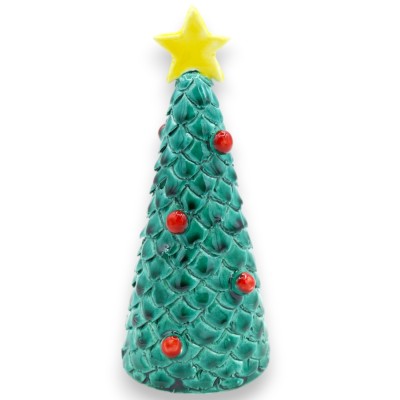 Arbre de Noël moderne, feuilles géométriques coniques, céramique sicilienne, deux options de couleur et deux options de 