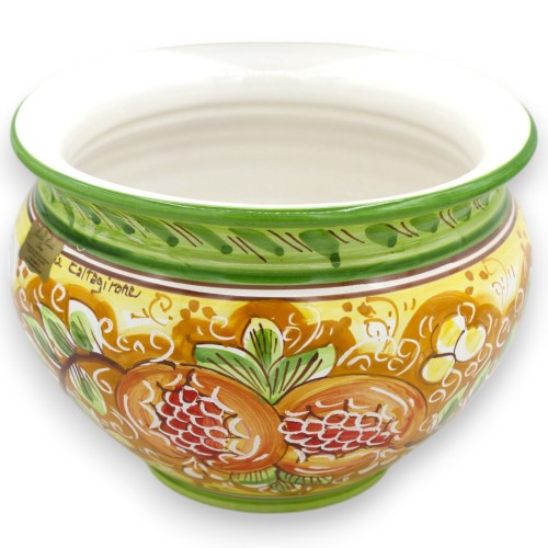 Cachepot Vaso, cerâmica Caltagirone, romã e ramos com decoração de folhas, 5 opções de tamanho (1 unidade) -  2