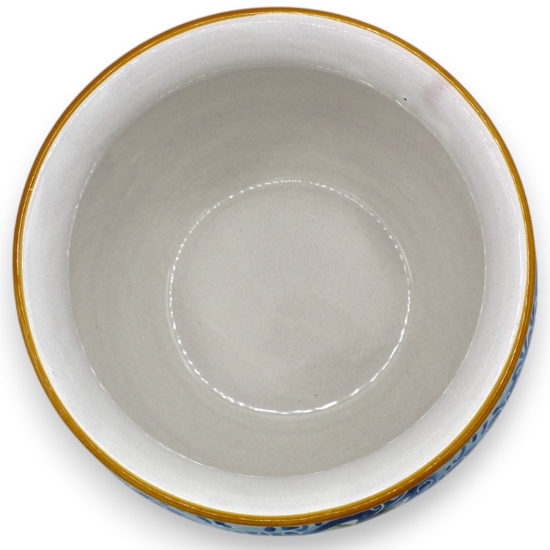 Cachepot Blumentopf, Caltagirone-Keramik, Granatapfeldekor auf blauem Hintergrund, 5 Größenoptionen (1 Stück) - 