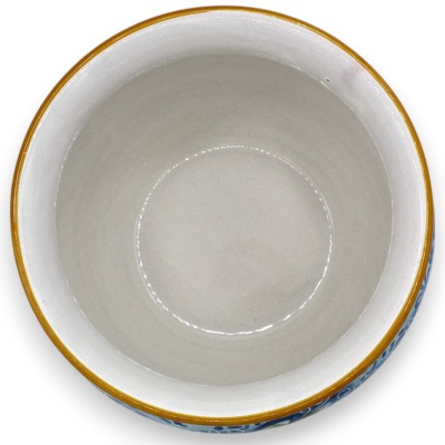 Cachepot Doniczka, ceramika Caltagirone, dekoracja granatu na niebieskim tle, 5 opcji rozmiarów (1 szt.) - 