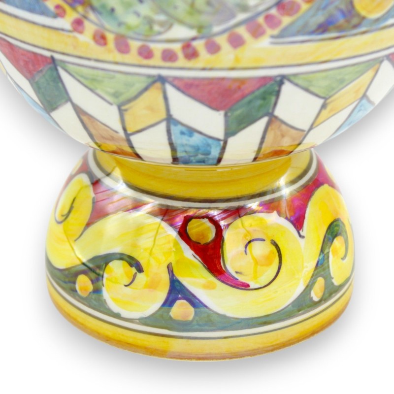 Bummulo malandrino Caltagirone Botella de agua h 30 cm aprox. Espejo esmaltado de nácar con decoración de paisaje sicili