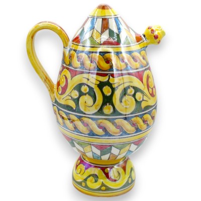 Bummulo malandrino Caltagirone Waterfles h 30 cm ca. Parelmoer emaille, spiegel met Siciliaanse landschapsdecoratie - 