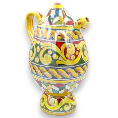 Bummulo malandrino Caltagirone Botella de agua h 30 cm aprox. Espejo esmaltado de nácar con decoración de paisaje sicili