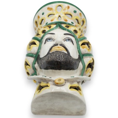 Moor's Head Mural (to hang) Caltagirone ceramic, perforated, h 35 cm approx. (1pc) MD2 - 