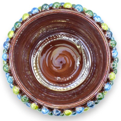 Flerfärgad Pigna Cachepot, Caltagirone keramik, Mother of Pearl glasyr, 2 storleksalternativ (1st) MD3 - 