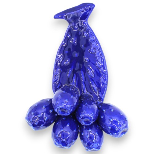 Wandfeigenkaktusschaufel, Blau – feine sizilianische Keramik, H ca. 30 x 20 cm. - 
