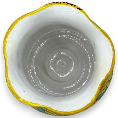 Vase festonné en céramique Caltagirone, h env. 14 x 13 cm (1 pièce), décoration baroque - 