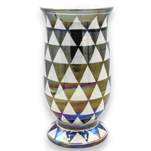 Vaso longo para plantas, h aprox. 25 cm. Cerâmica Caltagirone com decoração Punta di Diamante - 