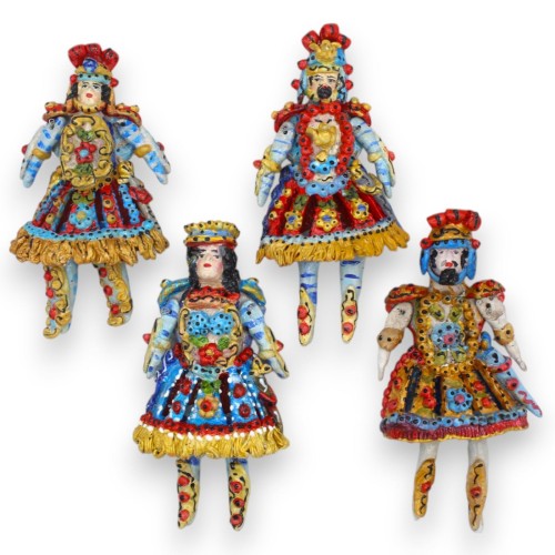 Sicilian Pupo, handmade in Sicilian ceramic, h 16 X 9 cm approx. (1pc) various models, movable limbs, to hang - 