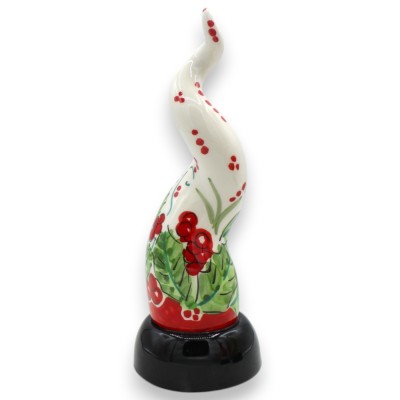 Verticale gelukshoorn in Siciliaans keramiek, h ca. 22 cm. (1 stuk) moderne stijl, diverse kerstversieringen - 