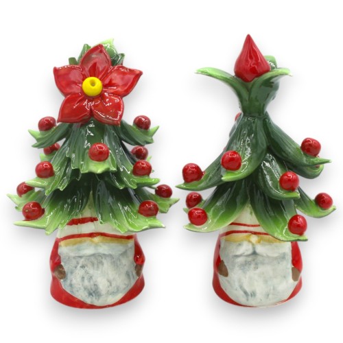 Jultomte i fin keramik - h ca 13/14 cm. (1st) slumpmässigt mönster - 