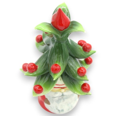 Jultomte i fin keramik - h ca 13/14 cm. (1st) slumpmässigt mönster - 