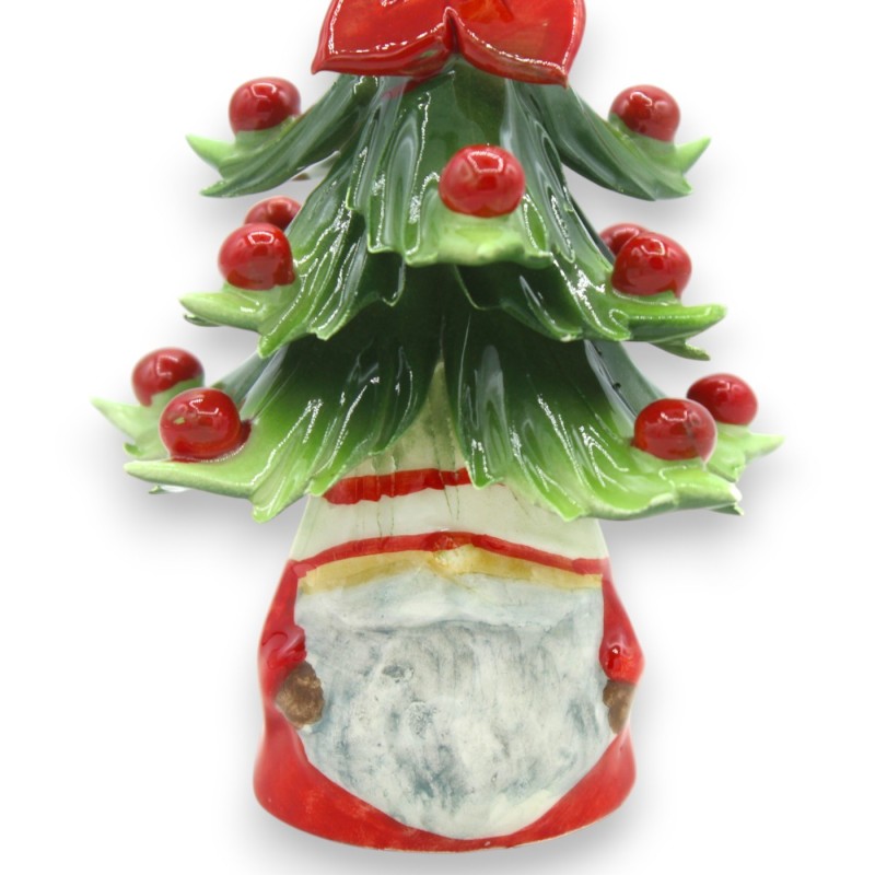 Jultomte i fin keramik - h ca 13/14 cm. (1st) slumpmässigt mönster - 