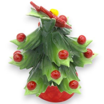 Jultomte i fin keramik - h ca 13/14 cm. (1st) slumpmässigt mönster - 