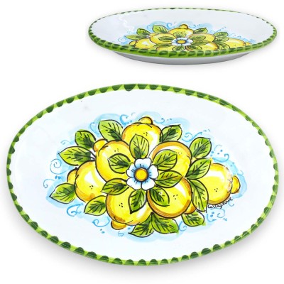 Caltagirone Oval bricka, serveringsfat, två storlekar och olika dekorationer (1st) - 