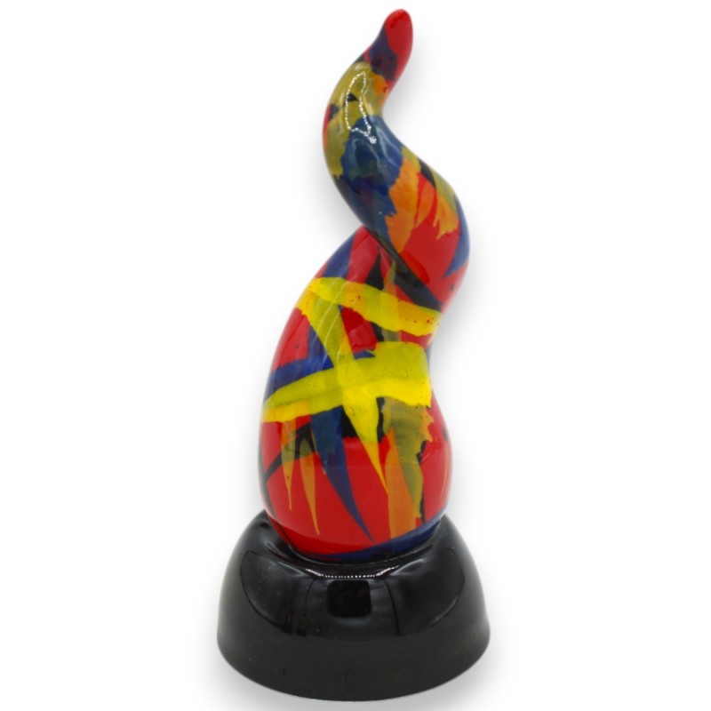 Vertical lucky horn in Sicilian ceramic, h 13 cm approx. (1pc) modern style, various decoration options - 