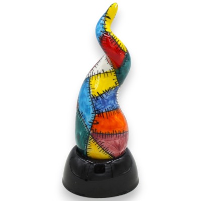 Vertical lucky horn in Sicilian ceramic, h 13 cm approx. (1pc) modern style, various decoration options - 