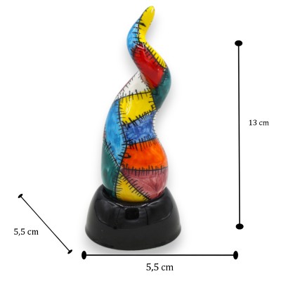 Vertical lucky horn in Sicilian ceramic, h 13 cm approx. (1pc) modern style, various decoration options - 