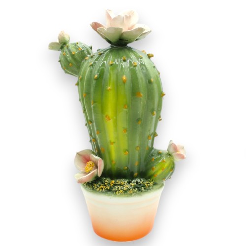 Succulent plant in pot, fine ceramic, h 22 cm approx. (1pc) - assorted models and decorations -  2