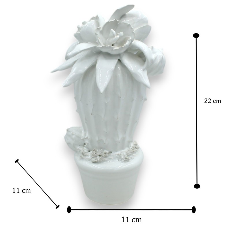 Succulent plant in pot, fine ceramic, h 22 cm approx. (1pc) - Single colour - 