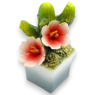 Vetplant in pot, fijn keramiek, h ca. 14 cm (1 stuk) - diverse modellen en decoraties - 