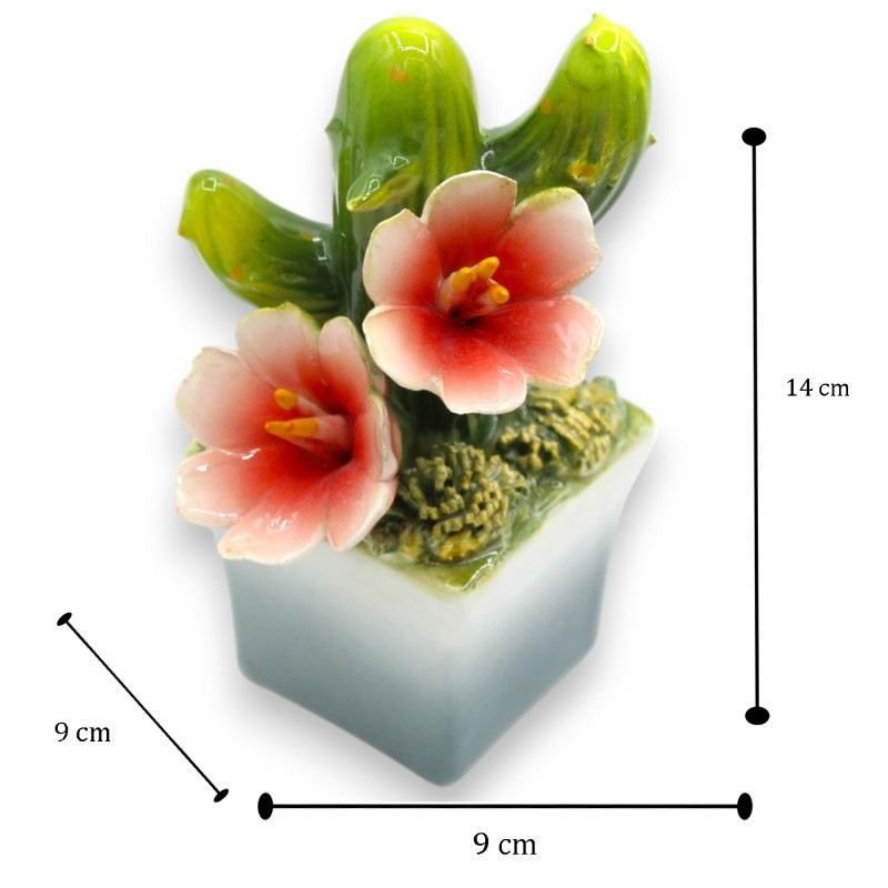 Sukulent w doniczce, delikatna ceramika, wys. ok. 14 cm (1 szt.) - różne modele i dekoracje - 