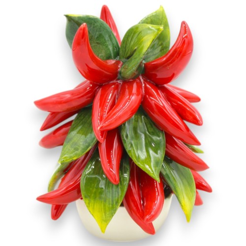 Pyramidenpflanze aus Chilischoten im Topf, feine Keramik, zwei Größenoptionen (1 Stück) -  2
