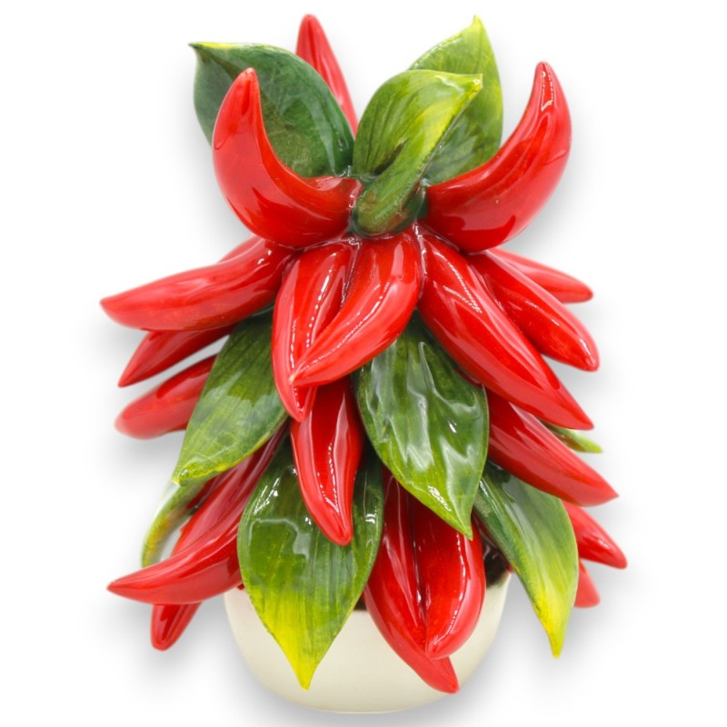 Plante pyramidale de piments en pot, céramique fine, deux tailles disponibles (1 pièce) - 