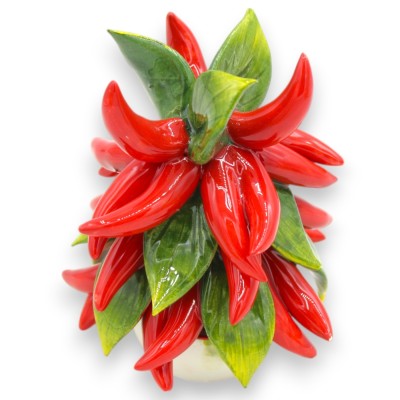 Planta piramidal de chiles en maceta, cerámica fina, dos tamaños (1 unidad) - 