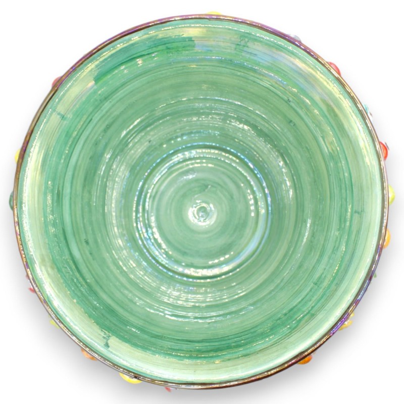 Vaso Calice Pigna, cerâmica Caltagirone, h 30 x Ø 30 cm aprox. Esmalte Madrepérola Multicolor MD1 - 