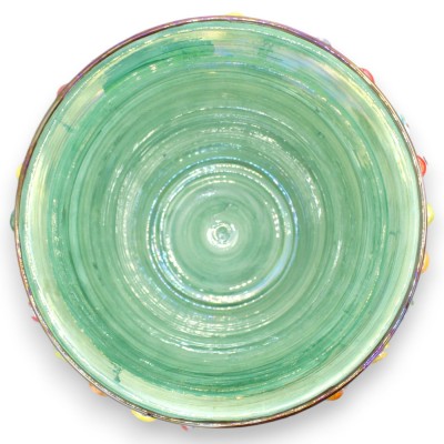 Calice Pigna vaas, Caltagirone keramiek, h 30 x Ø 30 cm ca. Meerkleurig, Parelmoer Emaille MD1 - 