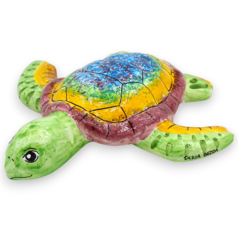 Tortue de mer en céramique fine sicilienne, en différentes tailles (1pc) - 
