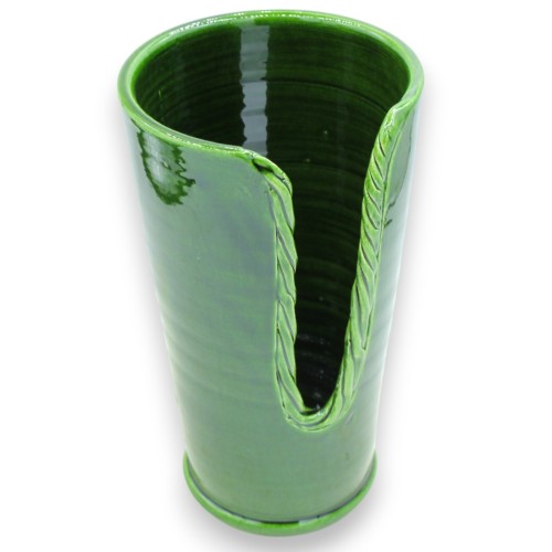 Portavasos Corda, de cerámica fina, h 23 x Ø 13 cm MAX, Verderame -