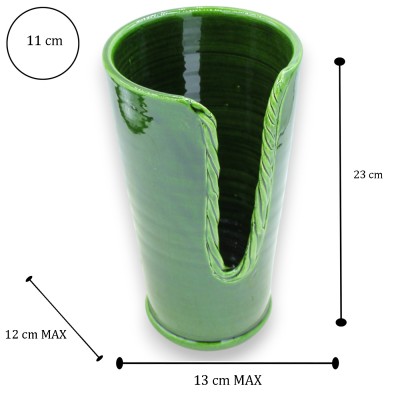 Suporte de vidro Corda, em cerâmica fina, h 23 x Ø 13 cm MAX, Verderame - 