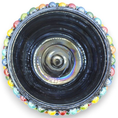 Cachepot Pigna Ceramic Vase Caltagirone, Ø 27 cm approx. Multicolor, Mother of Pearl enamel MD4 - 