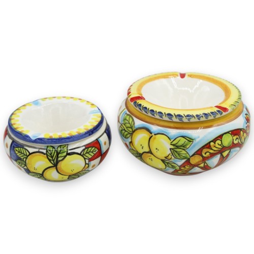 Caltagirone keramische asbak, 2 maatopties, decoratie en willekeurige kleur (1 st) - 