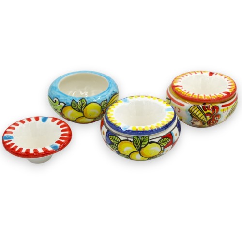 Popielniczka ceramiczna Caltagirone, 2 opcje rozmiaru, dekoracja i losowy kolor (1 szt.) -  2