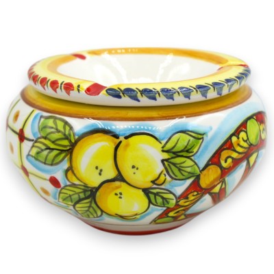Caltagirone-Keramik-Aschenbecher, 2 Größenoptionen, Dekoration und zufällige Farbe (1 Stück) - 
