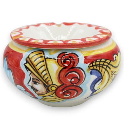 Caltagirone-Keramik-Aschenbecher, 2 Größenoptionen, Dekoration und zufällige Farbe (1 Stück) - 