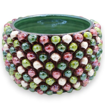 Cachepot Pigna Multicolore, Caltagirone ceramic, Mother of Pearl enamel, 2 size options (1pc) MD5 - 
