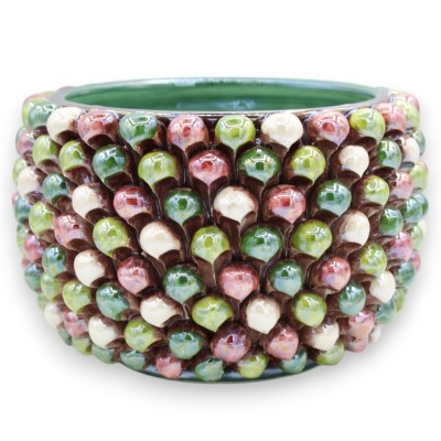 Cachepot Pigna Multicolore, Caltagirone ceramic, Mother of Pearl enamel, 2 size options (1pc) MD5 - 