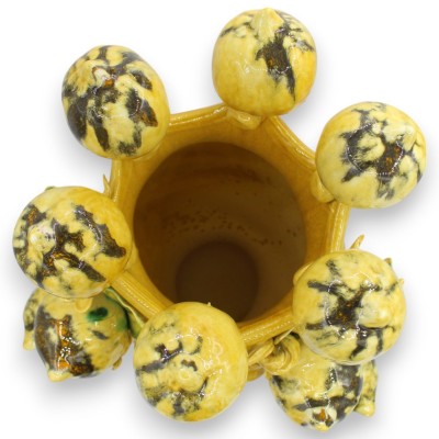 Testa di Moro Donna, fine Sicilian Ceramic, h 40 cm approx. Lemon Crown and relief decorations, Modern Style - 