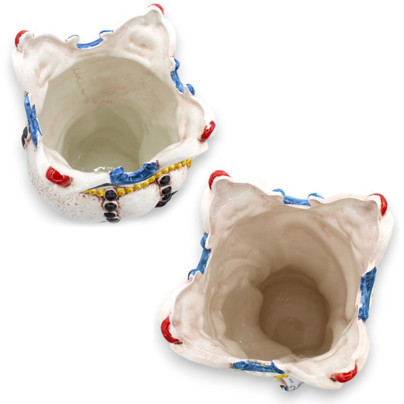 Teste di Moro Siciliane (coppia) h 38 cm ca. Emiri, ceramica Caltagirone, decoro '600 MD1 - 